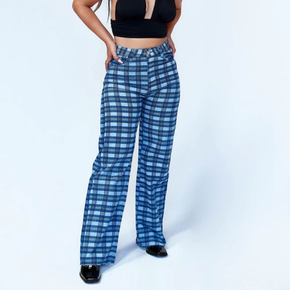 Princess Polly checkered denim pants